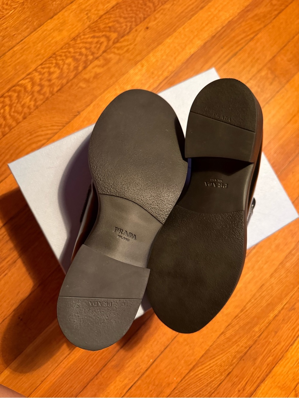 Prada Black brushed leather loafers - Picture 3 of 5